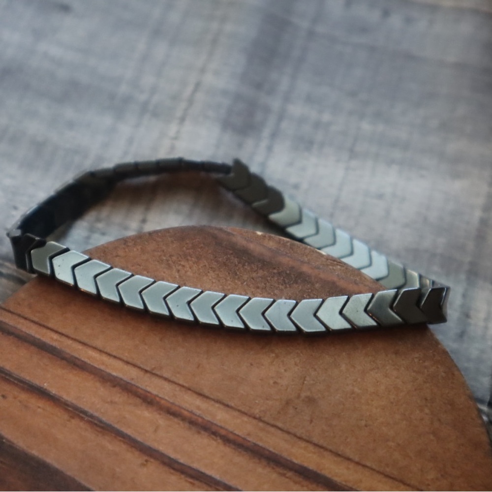 Gun Metal Chevron Bracelet